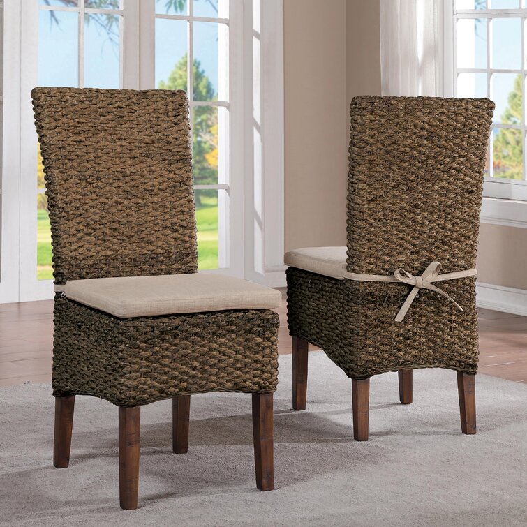 Wicker dining chair discount set